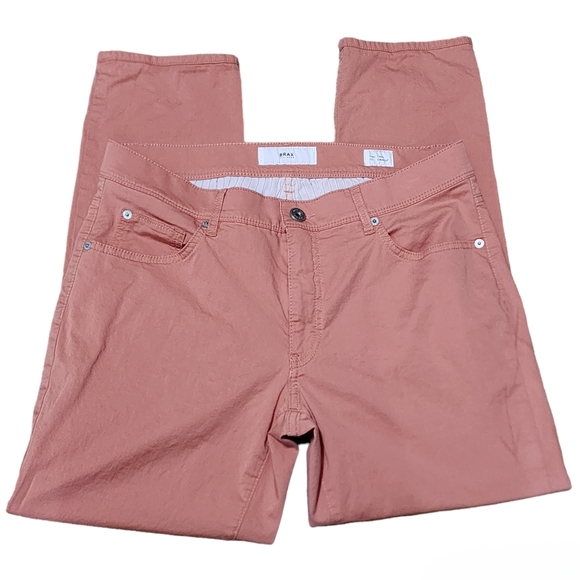Brax Ultralight Mens Pants Cadiz Straight Size 32/34 Peach 26" Inseam - Picture 2 of 13